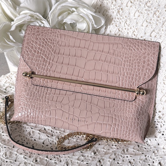 Strathberry East West Stylist Croc Clutch (Blush, Pink) - Picture 2 of 16
